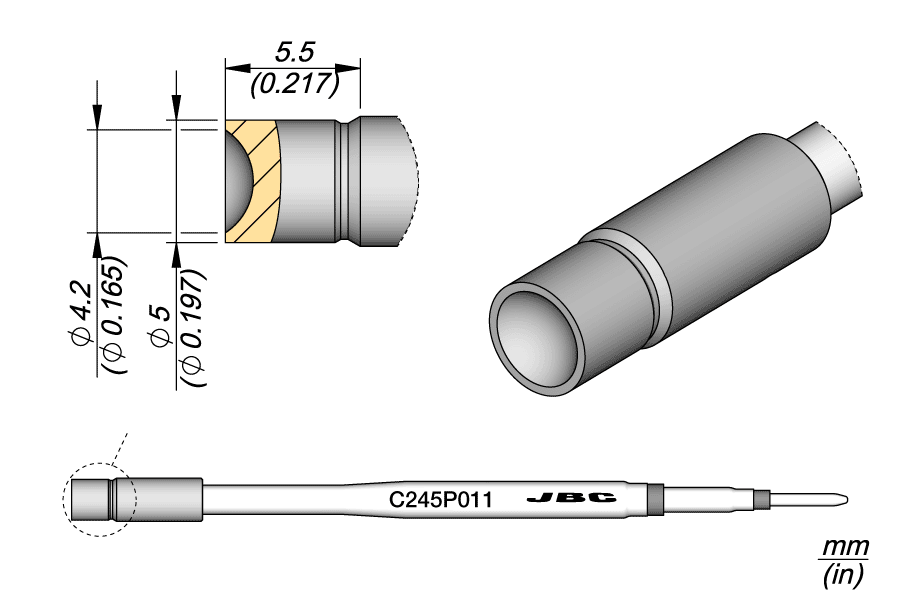 C245P011 - Heat Staking Cartridge Ø 4.2